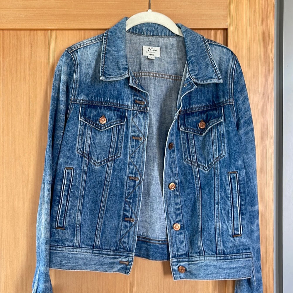 J. Crew denim jacket. Like new, perfect condition.  Vintage wash.